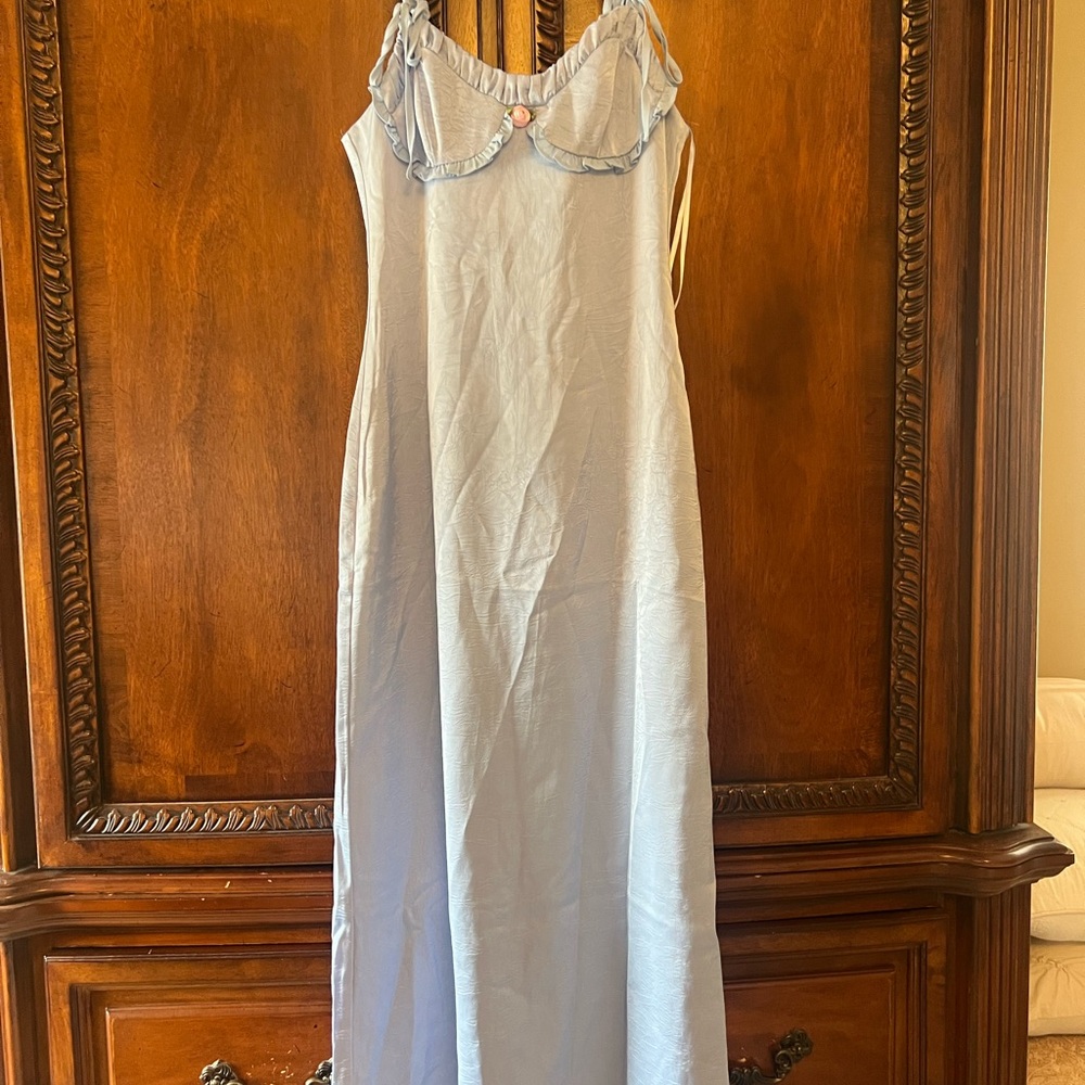 Light Blue Ruffled Dress - Picture 3 of 3